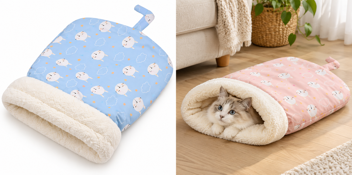 Cozy Cat Sleeping Bag with Plush Lining